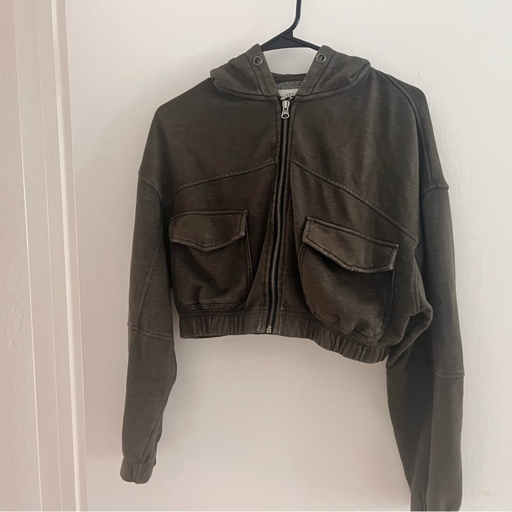 Urban Outfitters Dark Grey Cropped Utility Jacket